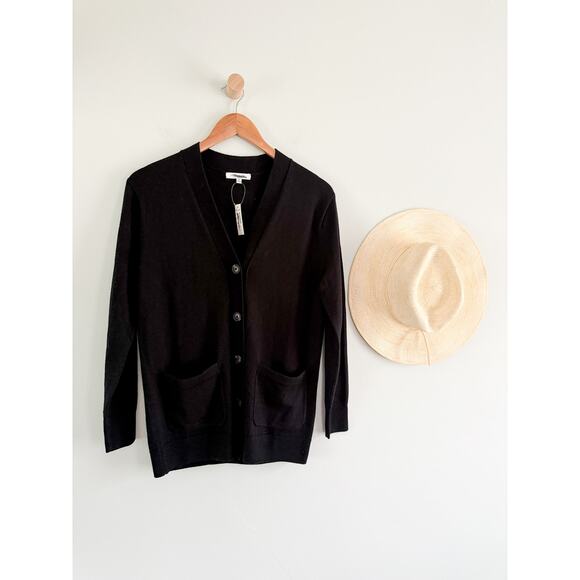 Madewell | NWT | Merino Wool Boyfriend Cardigan True Black | Sz XS - Picture 2 of 9